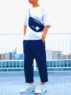 「EN ROUTE（アンルート）のアイテム（Tシャツ/カットソー）」を使った、HMさん（メンズ・175cm）の夏コーディネート