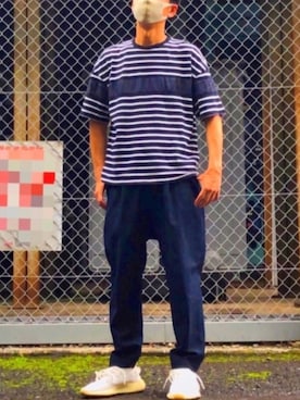 「EN ROUTE（アンルート）のアイテム（Tシャツ/カットソー）」を使った、HMさん（メンズ・175cm）の夏コーディネート