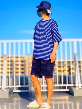「A-COLD-WALL*（アコールドウォール）のアイテム（帽子）」を使った、HMさん（メンズ・175cm）の夏コーディネート