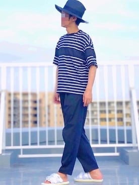「EN ROUTE（アンルート）のアイテム（Tシャツ/カットソー）」を使った、HMさん（メンズ・175cm）の夏コーディネート