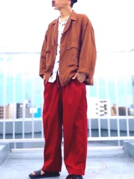 「FREAK'S STORE（フリークスストア）のアイテム（テーラードジャケット）」を使った、HMさん（メンズ・175cm）の夏コーディネート