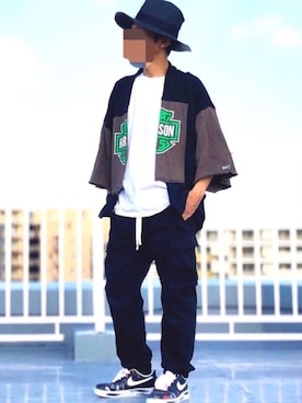 「MONKEY TIME（モンキータイム）のアイテム（カーゴパンツ）」を使った、HMさん（メンズ・175cm）の夏コーディネート