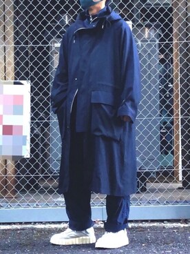「ネイビーコーデ」｜「アイテム（その他アウター）」を使った、HMさん（メンズ・175cm）の冬コーディネート