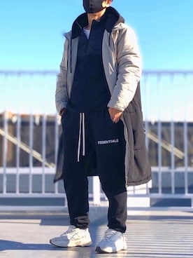 「EN ROUTE（アンルート）のアイテム（スウェット）」を使った、HMさん（メンズ・175cm）の冬コーディネート