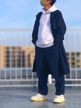 「EN ROUTE（アンルート）のアイテム（パーカー）」を使った、HMさん（メンズ・175cm）の春コーディネート