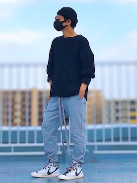 「CALUX（キャラクス）のアイテム」を使った、HMさん（メンズ・175cm）の春コーディネート