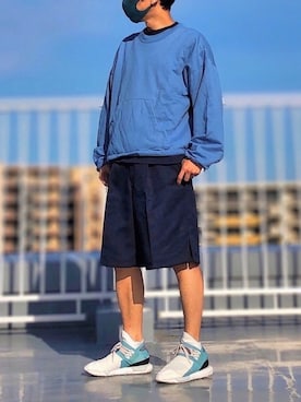 「MONKEY TIME（モンキータイム）のアイテム（スウェット）」を使った、HMさん（メンズ・175cm）の春コーディネート