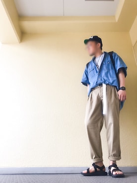 「UCLA（ユーシーエルエー）のアイテム（帽子）」を使った、Felix さん（メンズ・178cm）の夏コーディネート