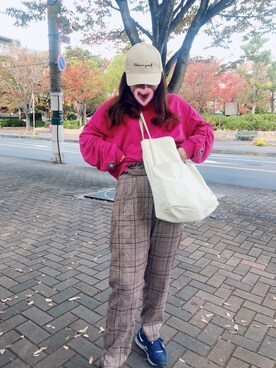 「アイテム（キャップ）」を使った、izumi♯さん（レディース・155cm・10代）の秋コーディネート