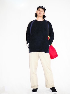 「THING FABRICS（シングファブリックス）のアイテム」を使った、Kaiさん（メンズ・182cm）の秋コーディネート