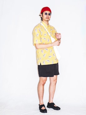 「アロハシャツ」｜Kaiさん（メンズ・182cm）の夏コーディネート