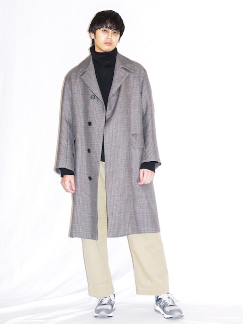 auralee double face check coat