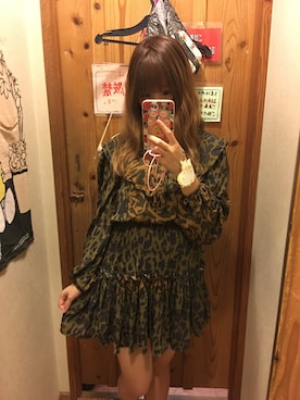 「古着のアイテム（ワンピース/ドレス、ブラウン系）」を使った、Chrissie  Yuenさん（レディース・158cm）の秋コーディネート