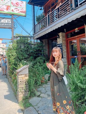 「travel」｜「アイテム（ワンピース）」を使った、Chrissie  Yuenさん（レディース・158cm）の春コーディネート