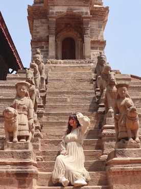 「travel」｜「アイテム（ワンピース）」を使った、Chrissie  Yuenさん（レディース・158cm）の春コーディネート