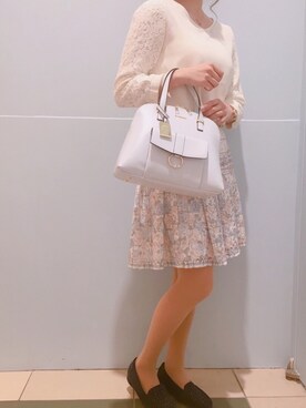 「& chouette（アンドシュエット）のアイテム（ボストンバッグ）」を使った、Chinamiさん（レディース・157cm）の春コーディネート