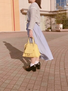 「& chouette（アンドシュエット）のアイテム（ボストンバッグ）」を使った、Chinamiさん（レディース・152cm）の春コーディネート