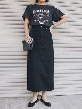 Ungrid アングリッド のデニムスカート ブラック系 を使った人気ファッションコーディネート Wear