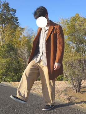 「coca（coca）（コカ）のアイテム（チノパンツ）」を使った、たーさん（メンズ・174cm）の春コーディネート