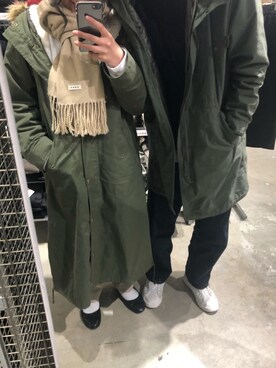 「カップル」｜「アイテム（スリッポン）」を使った、りっちゃんさん（レディース・154cm）の冬コーディネート