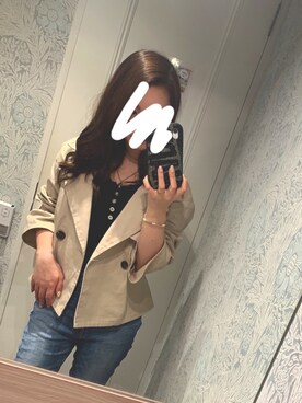 「LIPSERVICE（リップサービス）のアイテム（その他アウター）」を使った、mさん（レディース・147cm）の春コーディネート