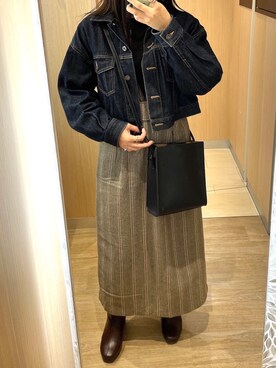 「DRESKIP（ドレスキップ）のアイテム（ブーツ）」を使った、たるとさん（レディース・157cm）の春コーディネート