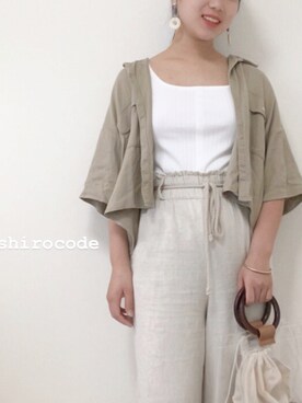 「LOWRYS FARM（ローリーズファーム）のショートＣＰＯシャツ　841006（シャツ/ブラウス）」を使った、momo3124さん（レディース・150cm）の春コーディネート