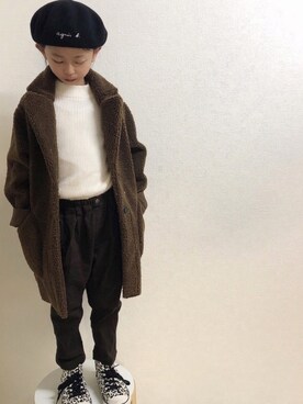 「ZARA KIDS」｜「アイテム（ハンチング/ベレー帽）」を使った、riitaroさん（キッズ・120cm）の冬コーディネート