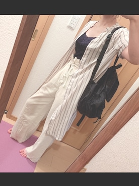 「PAGEBOY」｜「アイテム（シャツワンピース）」を使った、おまるさん（レディース・161cm）の夏コーディネート