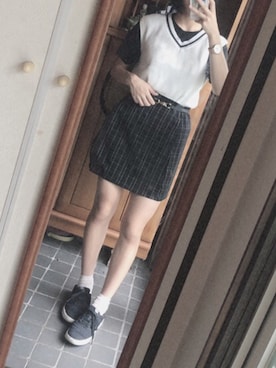 「H&M（エイチ・アンド・エム）のアイテム（アナログ腕時計）」を使った、んなさん（レディース・152cm）の秋コーディネート
