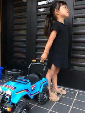 「petit main（プティマイン）のアイテム（モカシン/デッキシューズ）」を使った、御坊茶魔美さん（キッズ・100cm）の秋コーディネート