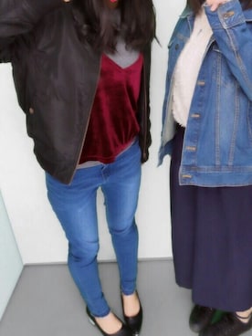 「GORGE（ゴージ）のアイテム（シューズ）」を使った、なっちさん（レディース・158cm）の冬コーディネート