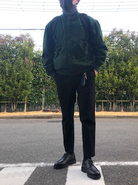 「MONKEY TIME（モンキータイム）のアイテム（MA-1）」を使った、たいさん（メンズ・167cm）の冬コーディネート