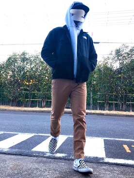「CIAOPANIC TYPY（チャオパニックティピー）のアイテム（チノパンツ）」を使った、たいさん（メンズ・167cm）の冬コーディネート