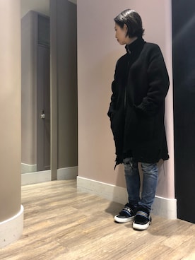 「ディーゼル」｜「アイテム（スリッポン）」を使った、Risaさん（レディース・158cm）の秋コーディネート