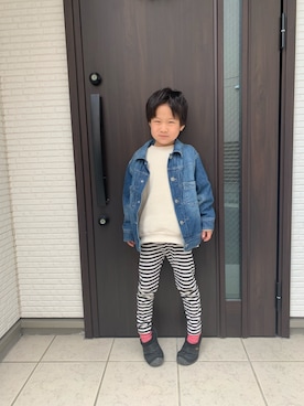 「BREEZE（ブリーズ）のアイテム（デニムジャケット）」を使った、そう　相互さん（キッズ・110cm）の春コーディネート