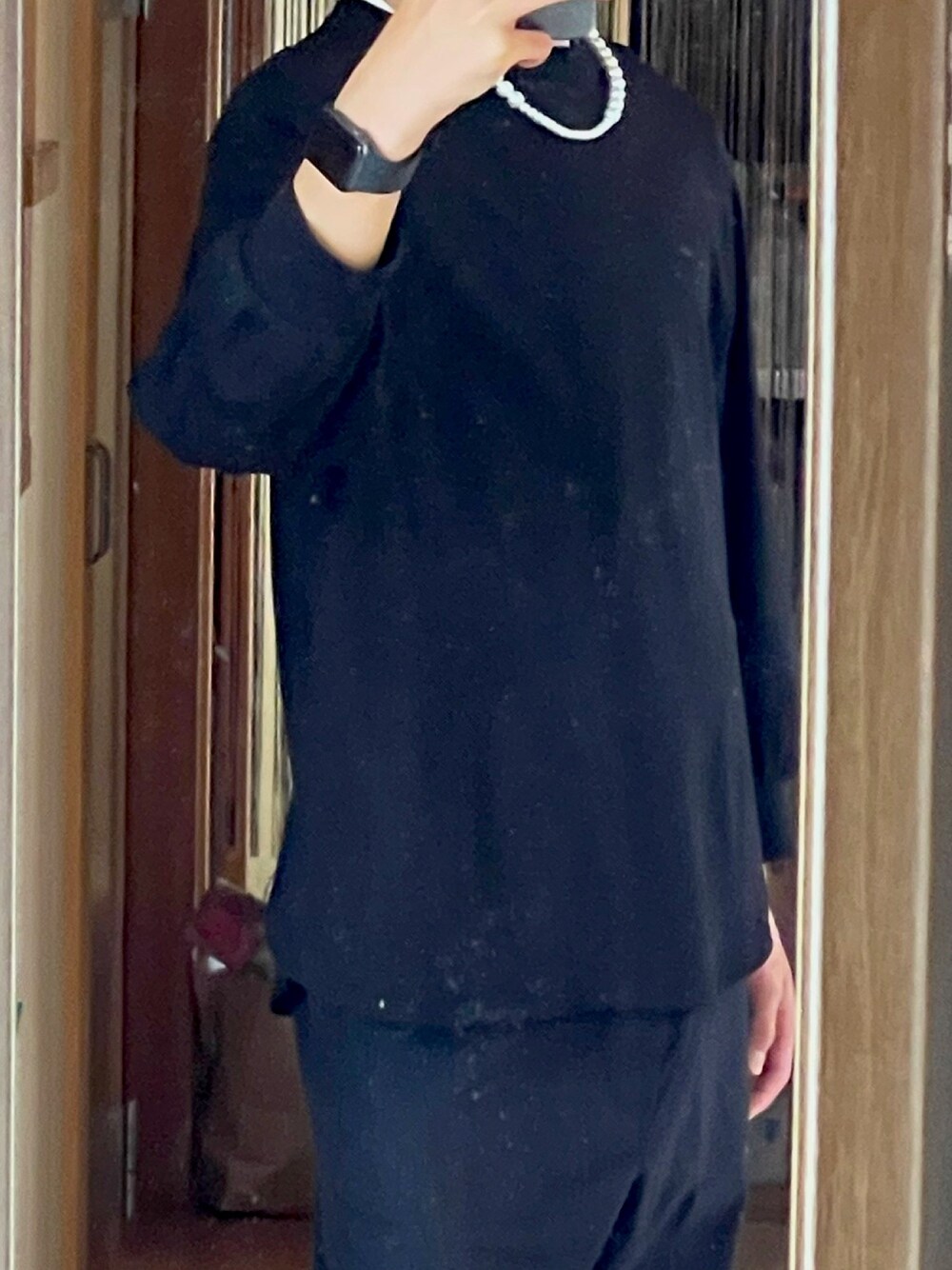 「休日スタイル、リラックススタイル、夏、おしゃれさんと繋がりたい、いいね、save、フォローお願いします🤑、低身長、パールネックレス、サンダル」｜「Dickiesのアイテム（デニムパンツ、ブラック系）」を使った、gggciさん（メンズ・160cm）の夏コーディネートの1枚目の写真