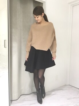 「アイテム（ブーティ）」を使った、yu-riさん（レディース・166cm）の冬コーディネート