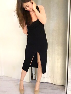 「アイテム（パンプス）」を使った、yu-riさん（レディース・166cm）の冬コーディネート