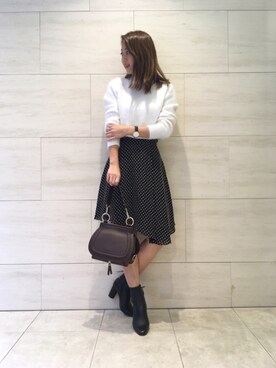 「アイテム（ショルダーバッグ）」を使った、yu-riさん（レディース・166cm）の秋コーディネート