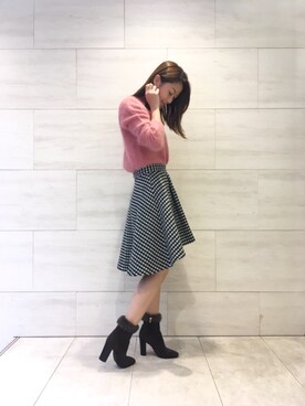「アイテム（ブーティ）」を使った、yu-riさん（レディース・166cm）の秋コーディネート