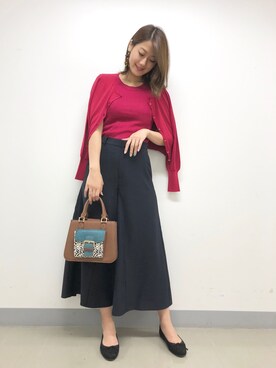 「アイテム（カーディガン/ボレロ）」を使った、yu-riさん（レディース・166cm）の夏コーディネート