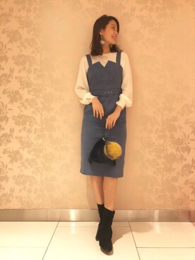 「アイテム（トートバッグ）」を使った、yu-riさん（レディース・166cm）の秋コーディネート