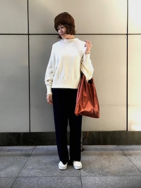 「Johnbull Private labo（ジョンブルプライベートラボ）のアイテム（スウェット）」を使った、nanakoさん（レディース・170cm）の秋コーディネート