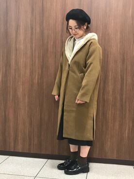 「オリエンタルトラフィック」｜「アイテム（ハンチング/ベレー帽）」を使った、Yukoさん（レディース・154cm）の秋コーディネート