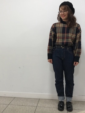 「オリエンタルトラフィック」｜「アイテム（ハンチング/ベレー帽）」を使った、Yukoさん（レディース・154cm）の秋コーディネート