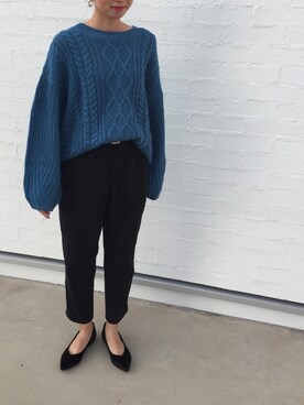 「袖ボリューム」｜「アイテム（パンプス）」を使った、kayaさん（レディース・160cm）の秋コーディネート