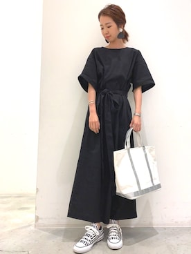 「koe（コエ）のアイテム（ワンピース）」を使った、kayaさん（レディース・160cm）の春コーディネート