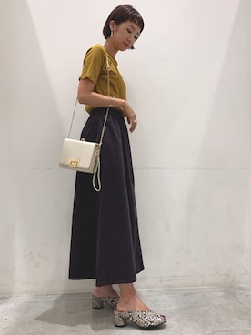 「koe（コエ）のアイテム（ショルダーバッグ）」を使った、kayaさん（レディース・160cm）の夏コーディネート