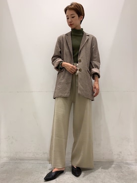 「koe（コエ）のアイテム（ジャケット/アウター）」を使った、kayaさん（レディース・160cm）の秋コーディネート